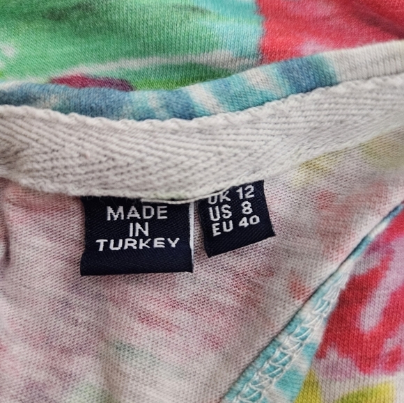 Sold Superdry Vintage Logo Hibiscus All Over Print Racerback Tank Top Size 8 - Picture 10 of 12